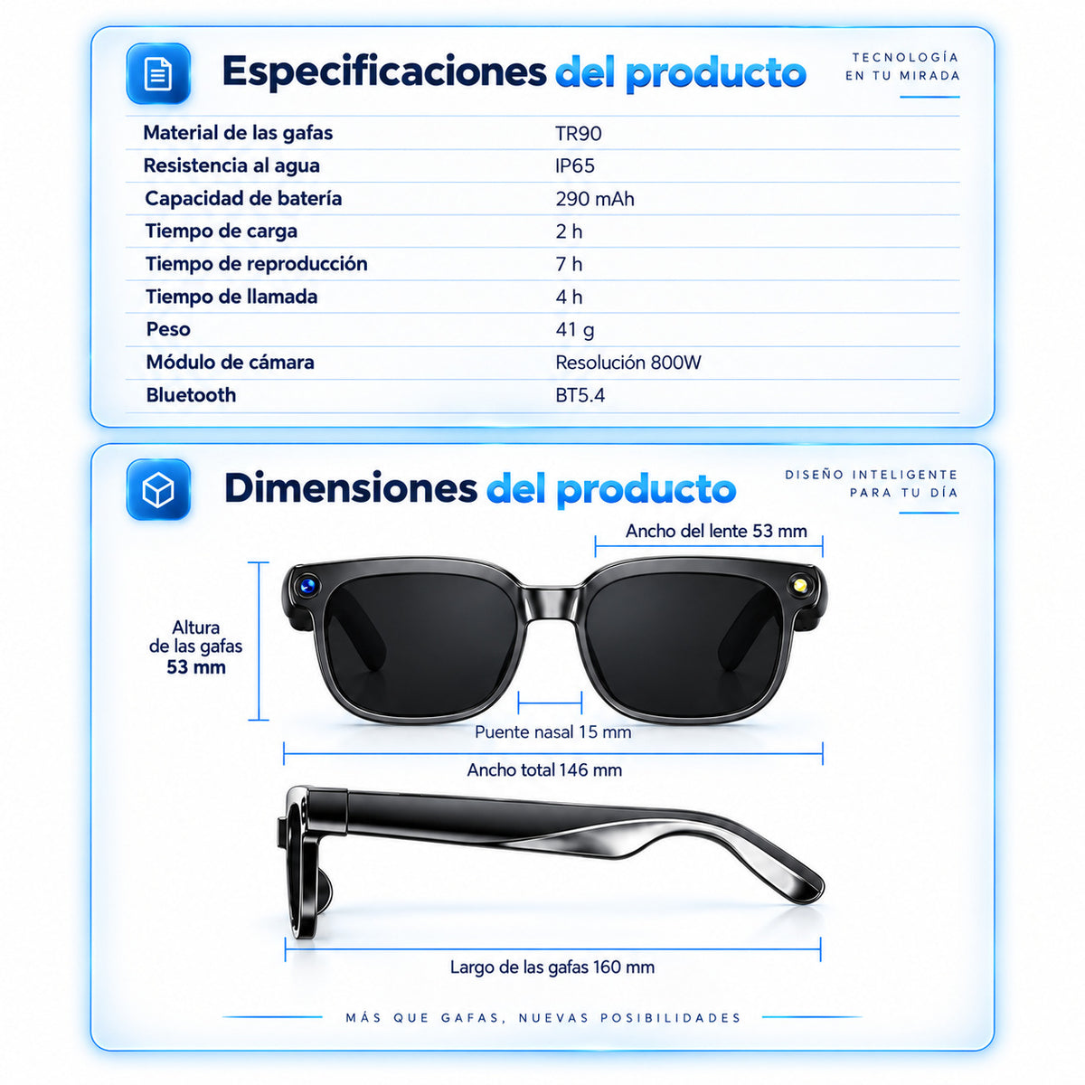 Smart Glass Gafas Inteligentes con camara e inteligencia artificial integrada