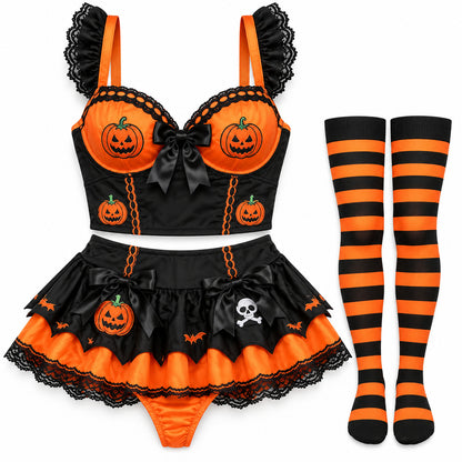 Conjunto disfraz de lencería sexy y seductora para halloween