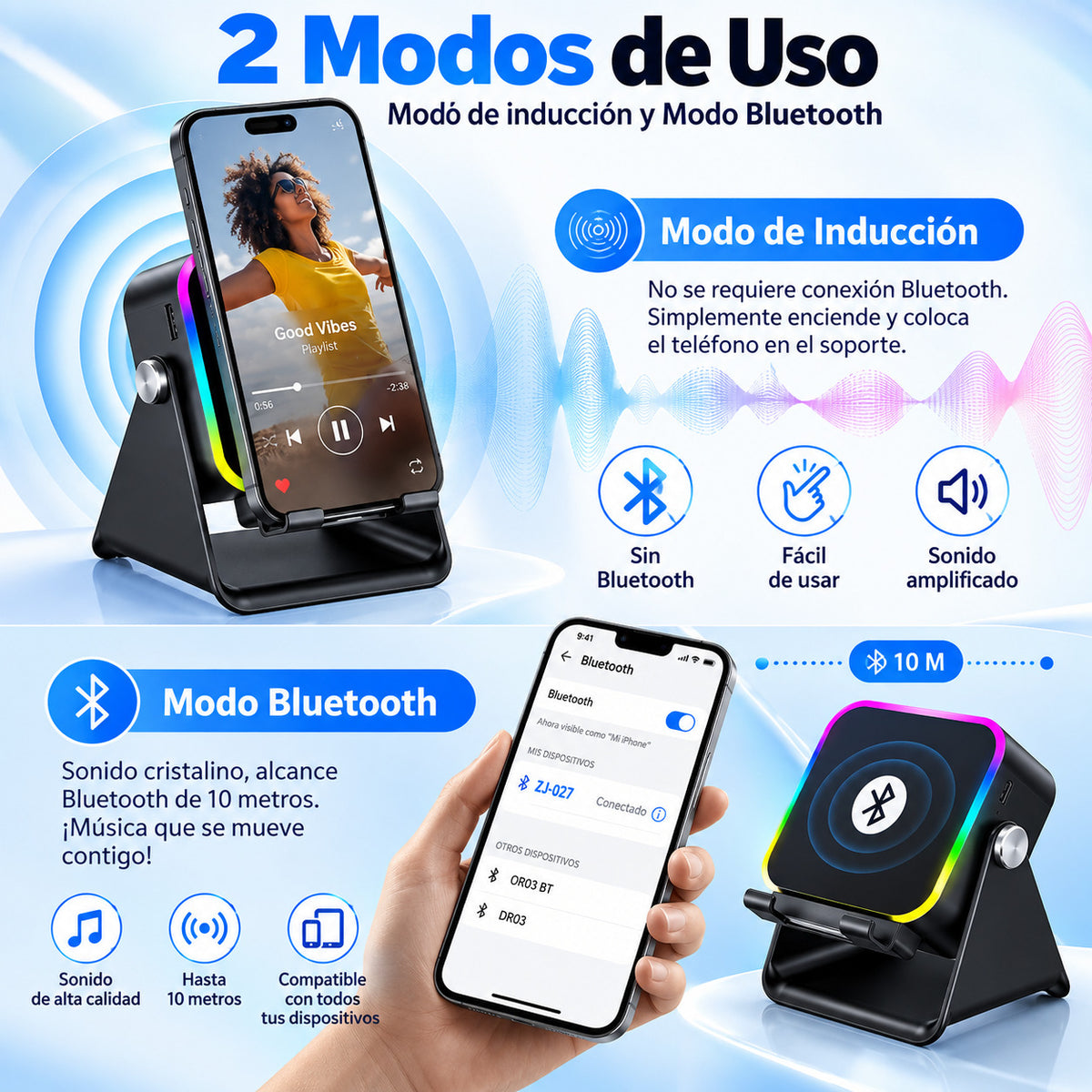 Parlante de inducción portátil 5 en 1