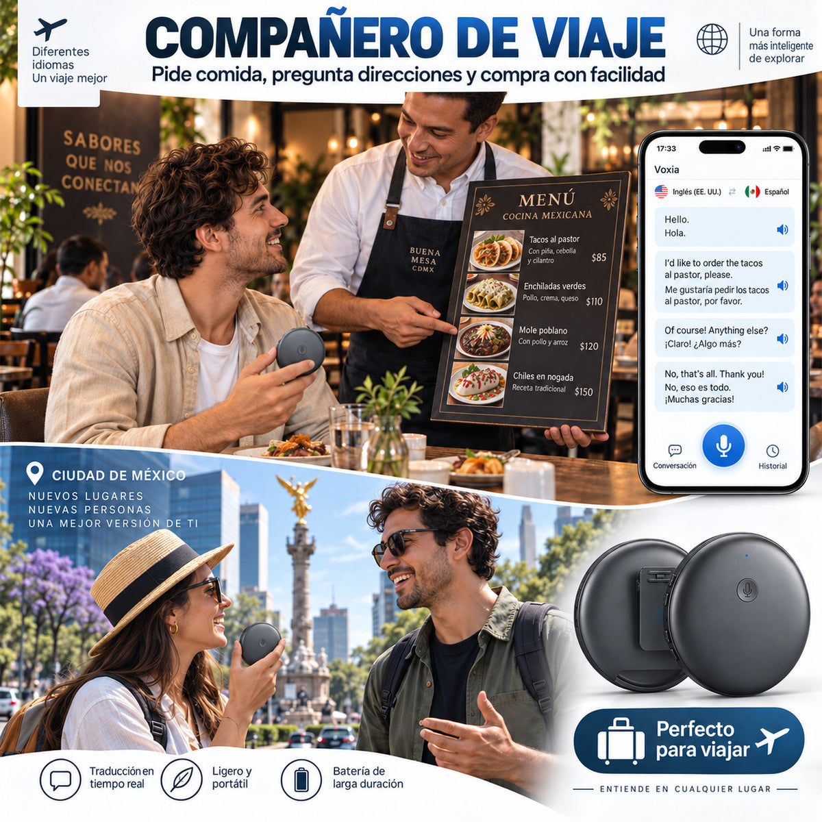 Dispositivo inteligente de traductor de idiomas